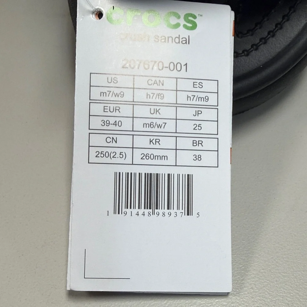 CROCS Black Platform Slide Sandals us 9 - Picture 7 of 7